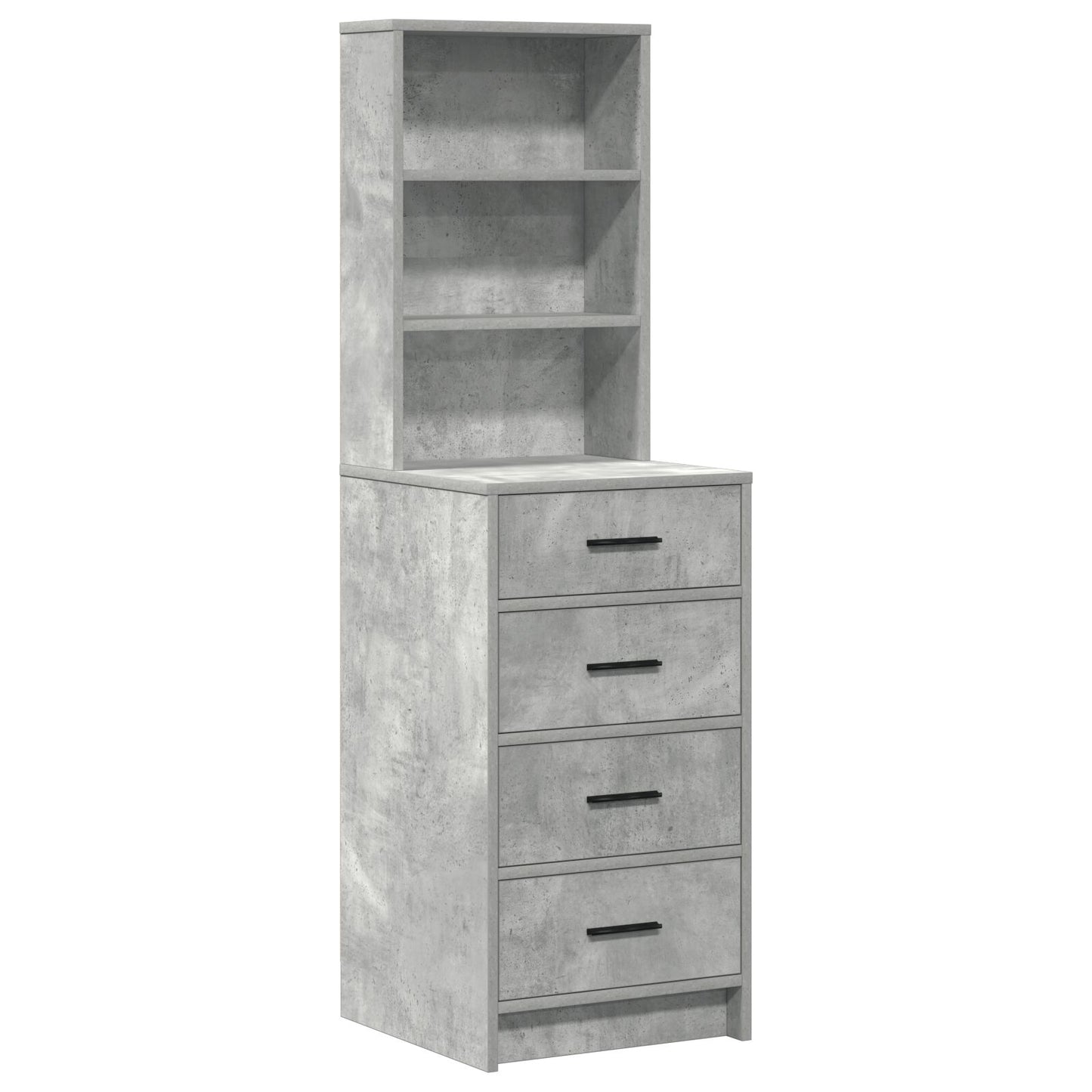 3-Delige Kaptafel Set Met Led - Beton Grijs Gefabriceerd Hout