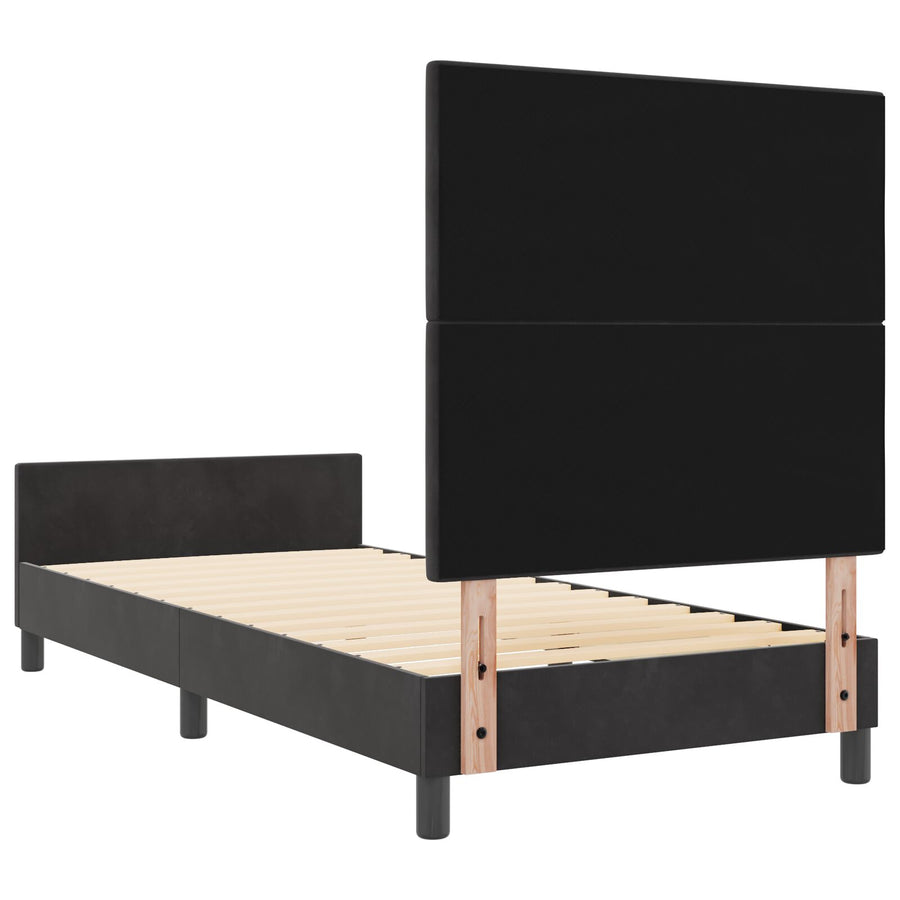Bed Frame Zwart 90X190 Cm Velvet Crème