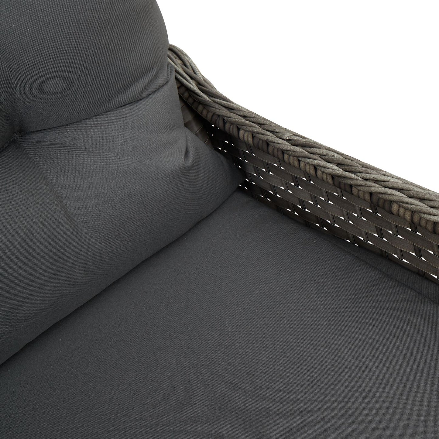 Relaxstoel Met Kussen Poly Rattan Grijs