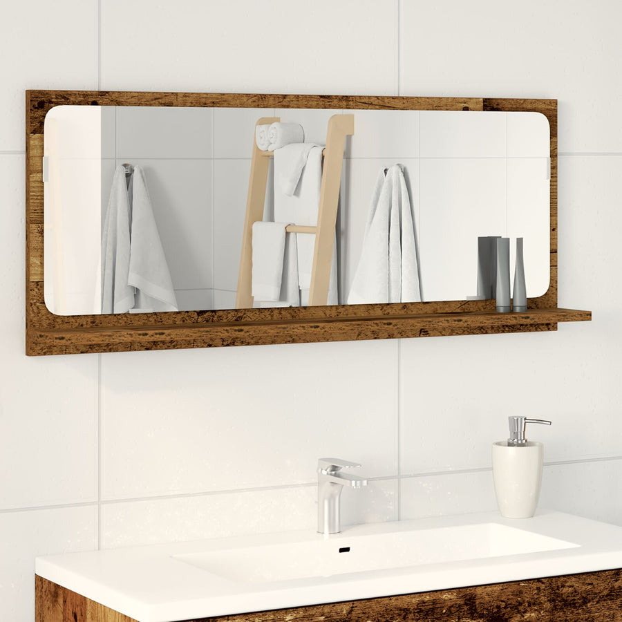 Badkamerspiegel Oude Hout 90X10,5X37 Cm Van Gefabriceerd Hout