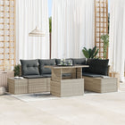 Loungeset 6-delig poly rotan lichtgrijs