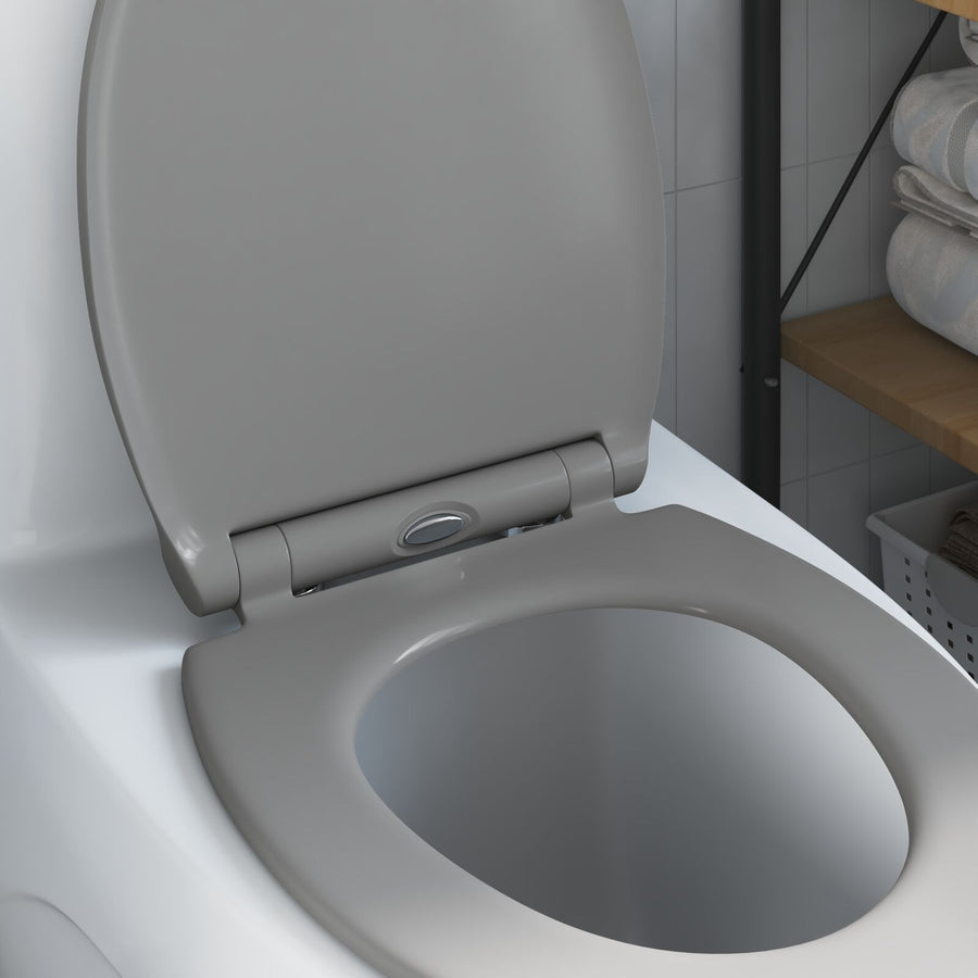 Snelle Release Toiletbril Met Zachte Sluiting Duroplast Grijs