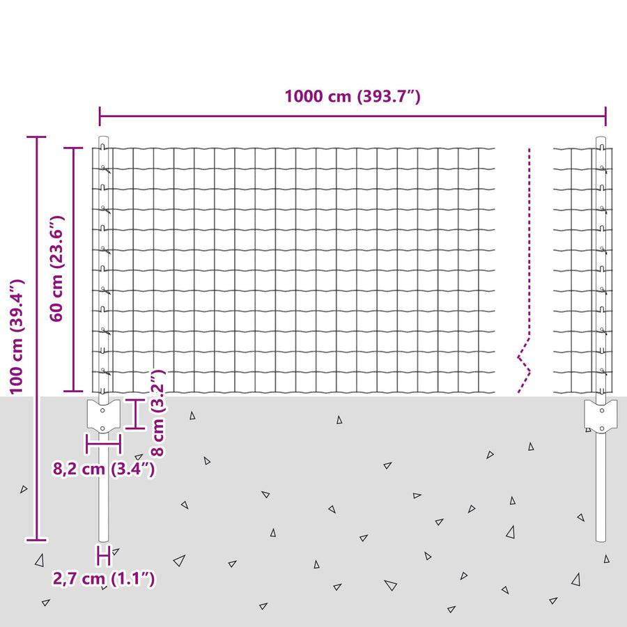 Euro Hekset Set Van 2 Gegalvaniseerd Staal 10 X 0.6 M Stevig