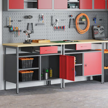 2-Delige Werkbank Set Rood Staal