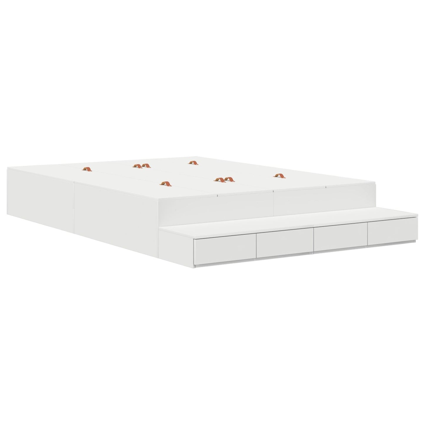 Opbergbedframe Wit 150X200 Cm Artisanaal Eiken