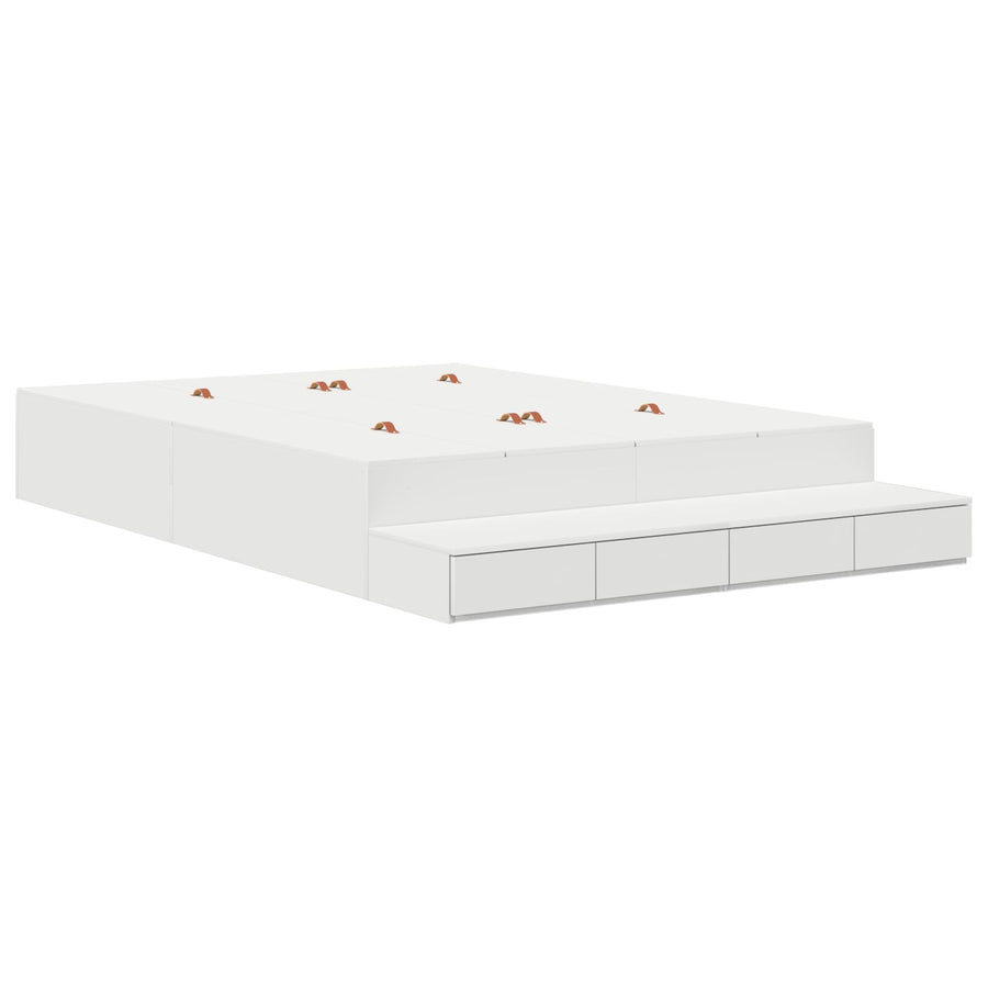 Opbergbedframe Wit 150X200 Cm Artisanaal Eiken