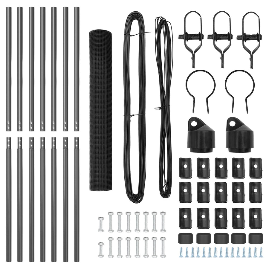 Grijze Schuttingpaal Set Set Van 2 Grijs Metaal 10 X 1 M Gegalvaniseerd Staal