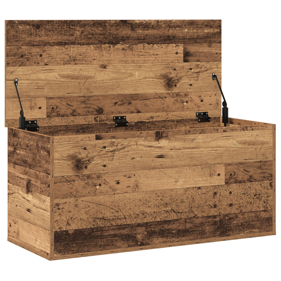 Opbergdoos Met Deksel Oude Hout 100X42X46 Cm Geengineerd Hout