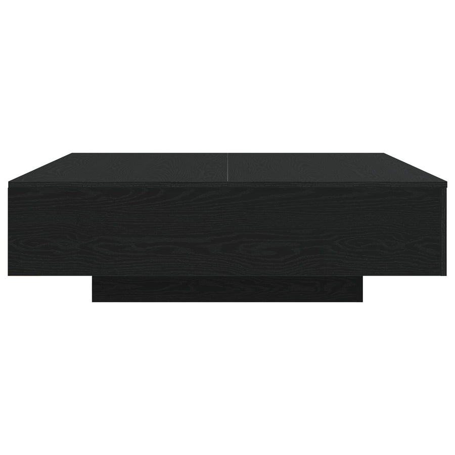 Salontafel Met Led-Verlichting Zwart Eiken 100X100X31 Cm