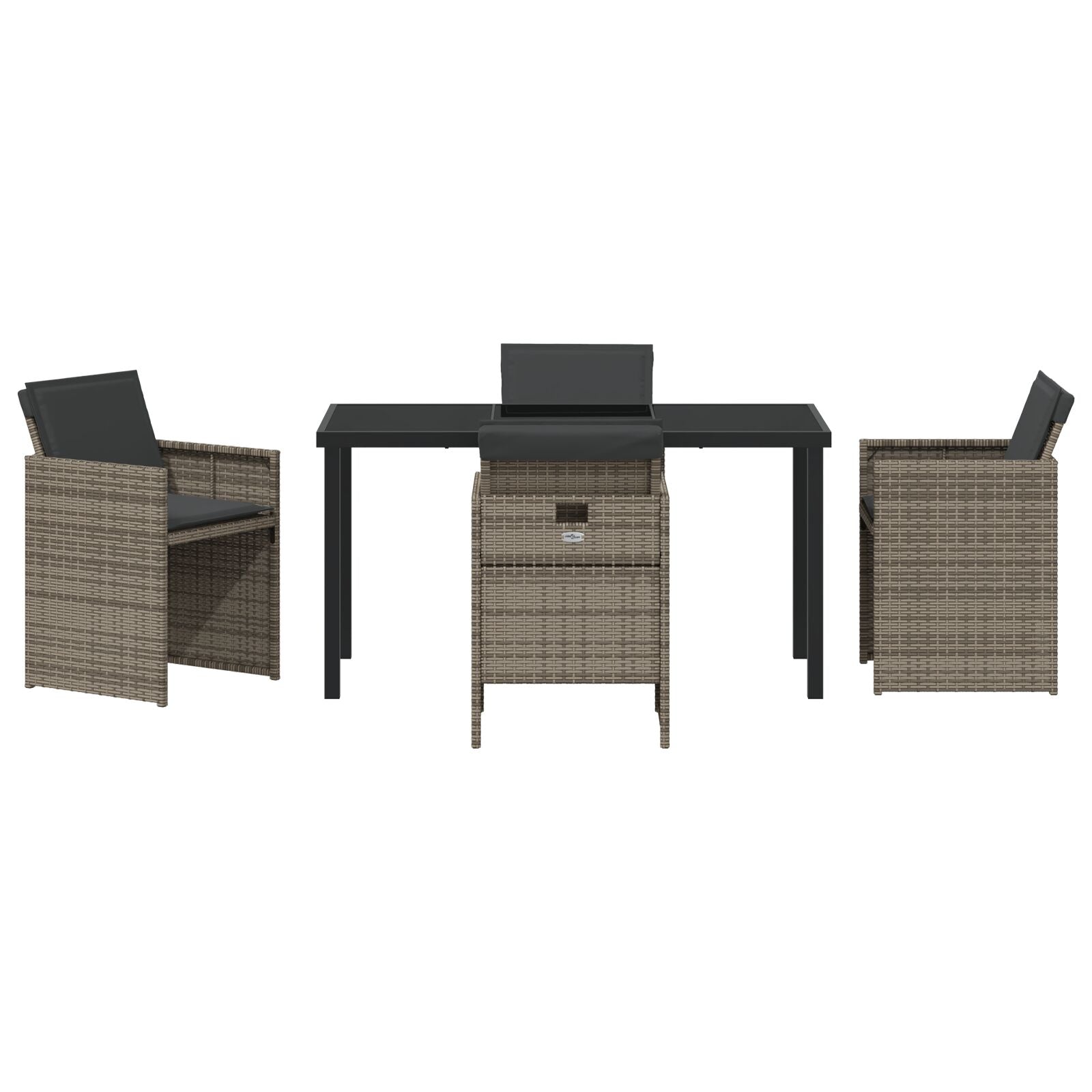5-Delige Tuinset Met Kussens Grijze Poly Rattan
