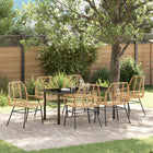Garden dining set 7 pcs Brown poly rattan