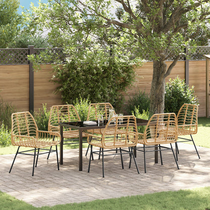 7-Delige Tuinset Bruin Poly Rattan