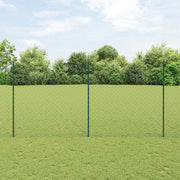 Kettinghek 10 m groen met palen staal PVC