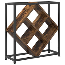 Wijnrekken Metalen Frame En Houten Planken Gerookt eiken