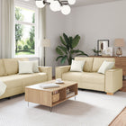 Bankenset 3-delig crème linnen-mix 220 cm