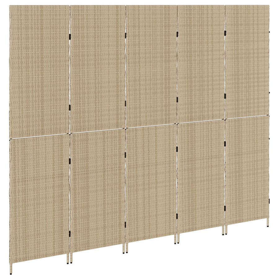 Kamerschermen Hout Groot Opvouwbaar Kamerscherm 180 cm Beige 5 panelen