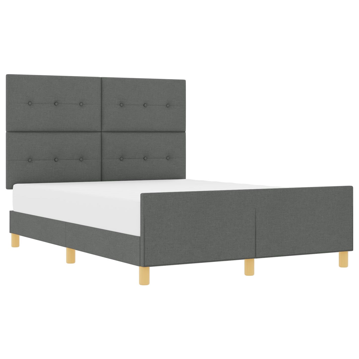 Bedframe Donkergrijs 160X200 Cm Stof Crème