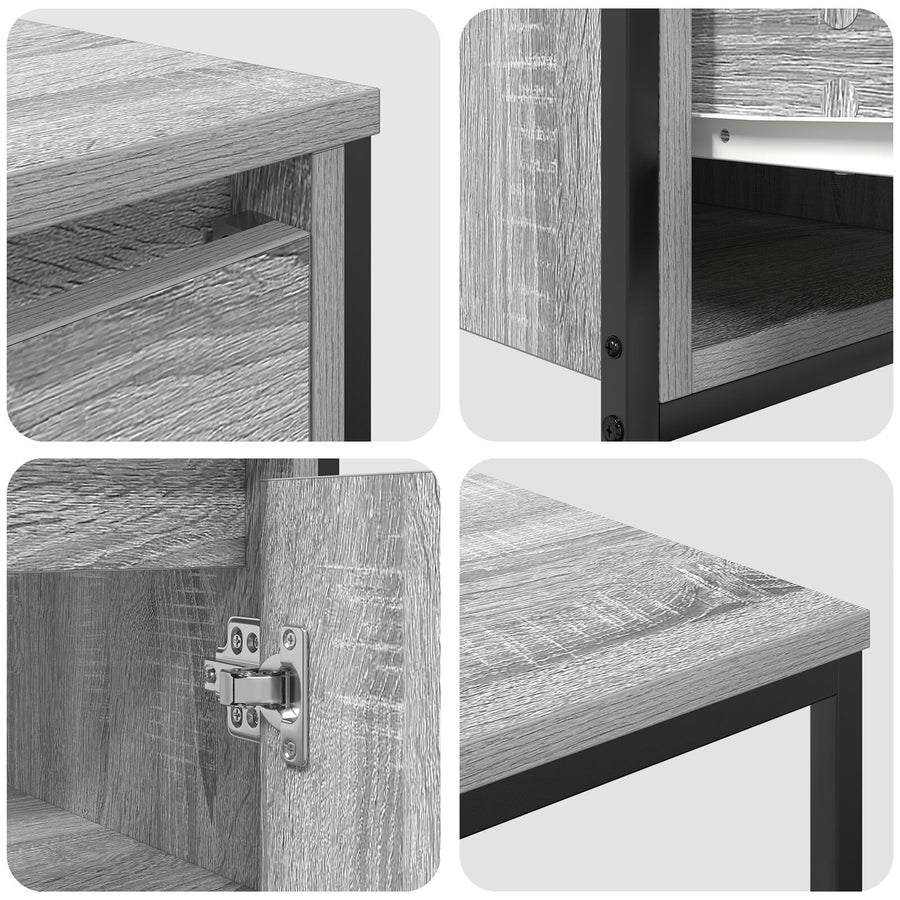 2-Delige Badkamermeubelset Engineered Wood Grijs sonoma Wastafelkast + badkamerkast