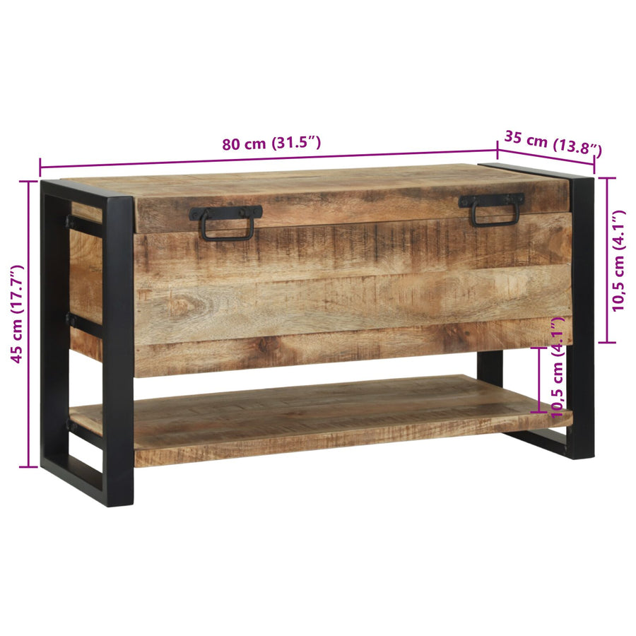 Opslagkisten Ruw Mango 80 X 35 X 45 Cm Massief ruw mangohout