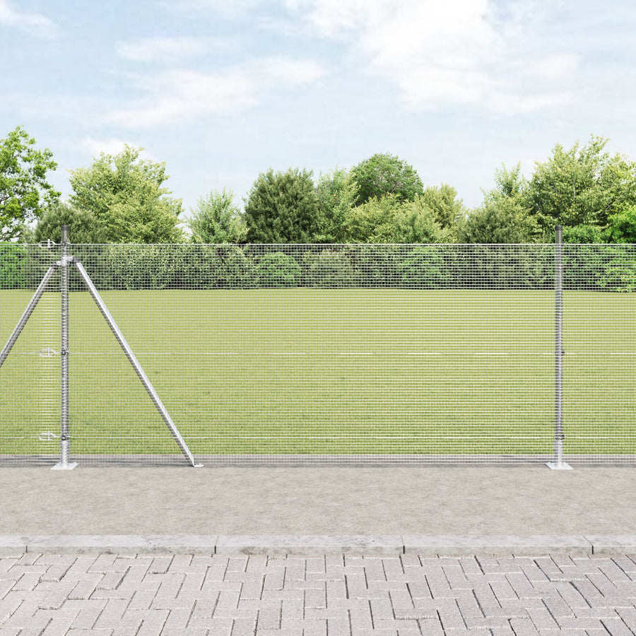 Gelaste Draadhek Met 13 Flenspalen 1X25 M Gegalvaniseerd Staal Gegalvaniseerd Staal