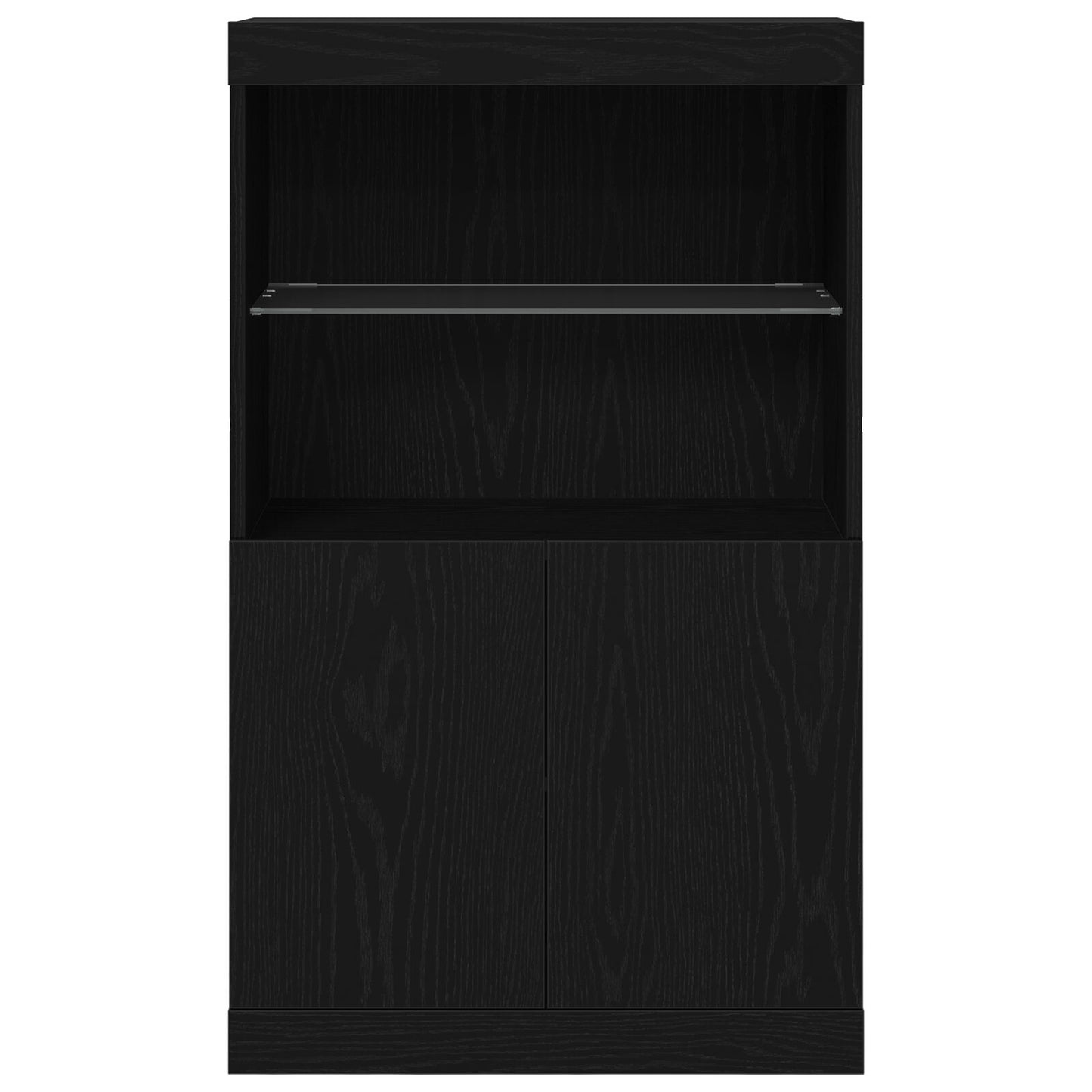 Dressoir Met Led Verlichting Zwart Eik 60X37X100 Cm Zwart eiken
