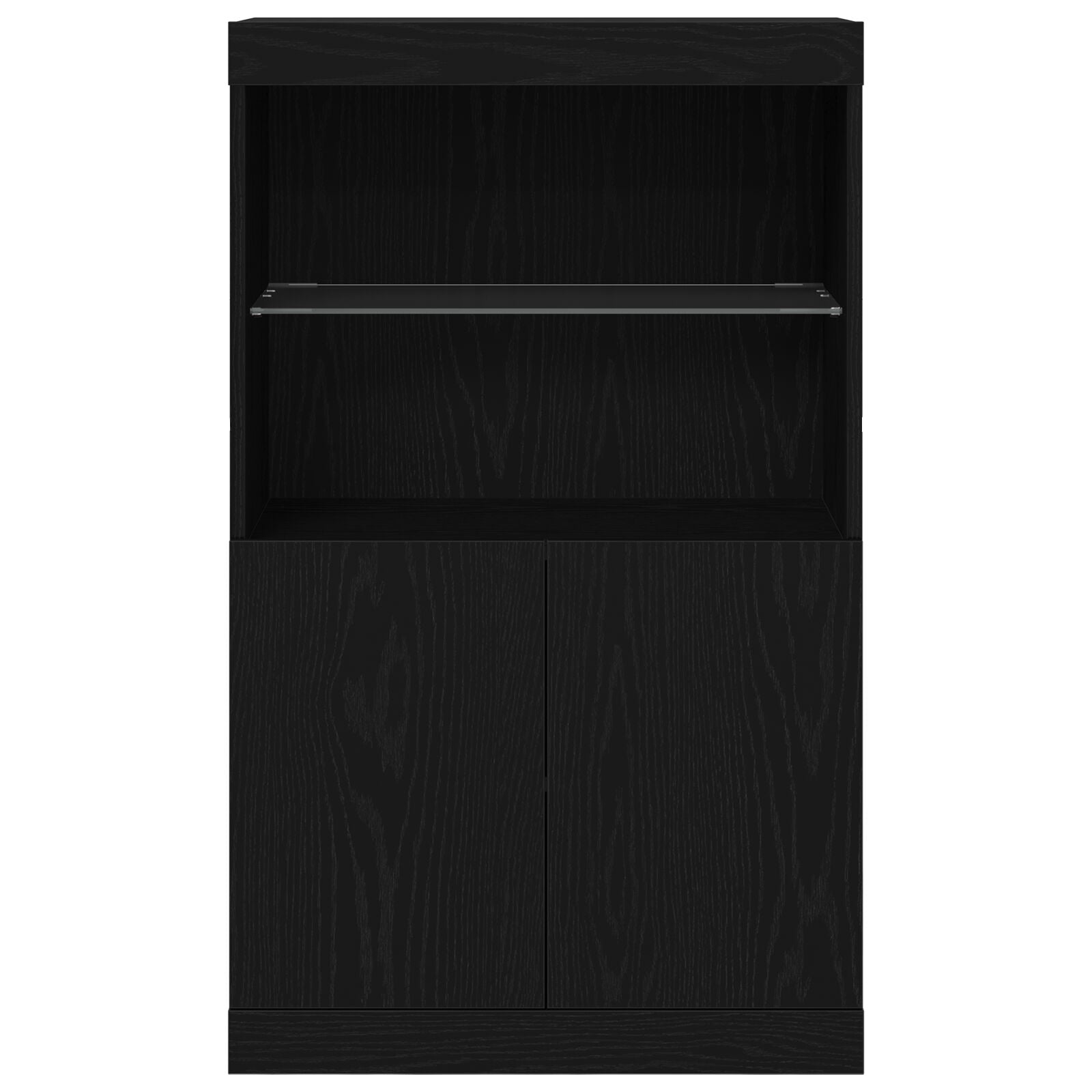 Dressoir Met Led Verlichting Zwart Eik 60X37X100 Cm Zwart eiken