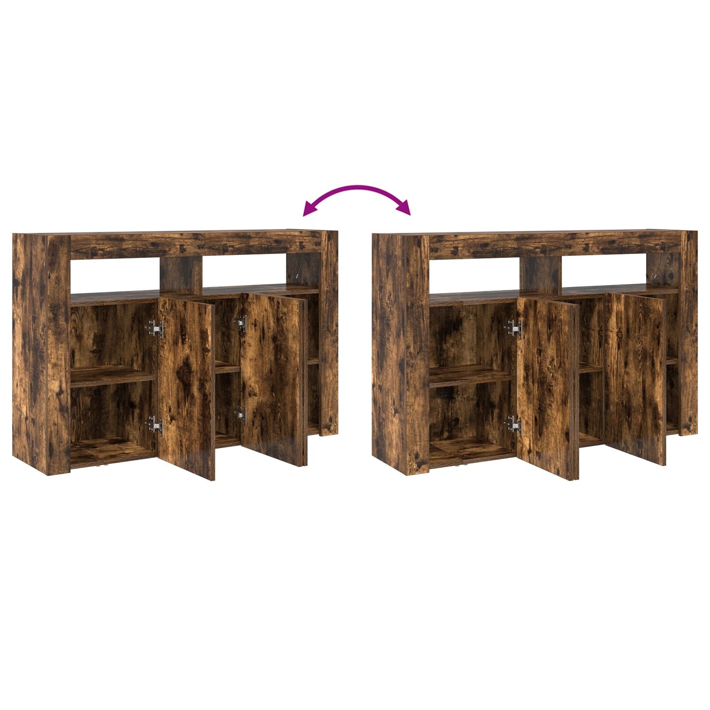Dressoir Samengesteld Hout 116 X 30 X 75 Cm Gerookt Eiken