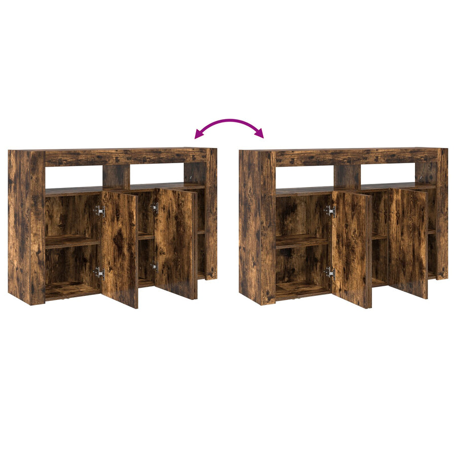 Dressoir Samengesteld Hout 116 X 30 X 75 Cm Gerookt Eiken