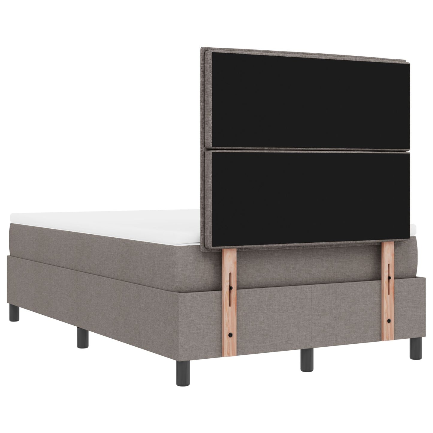 Boxspring Bed Met Matras & Bank Taupe 120X190 Cm Stof Blauw