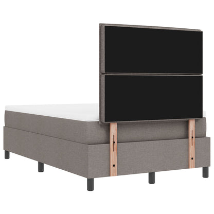 Boxspring Bed Met Matras & Bank Taupe 120X190 Cm Stof Blauw
