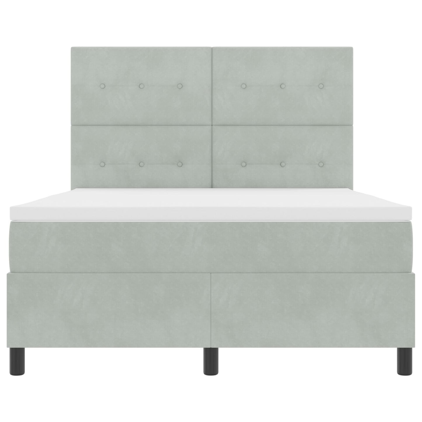 Boxspringbed Met Matras Lichtgrijs 140X190 Cm Velvet Blauw