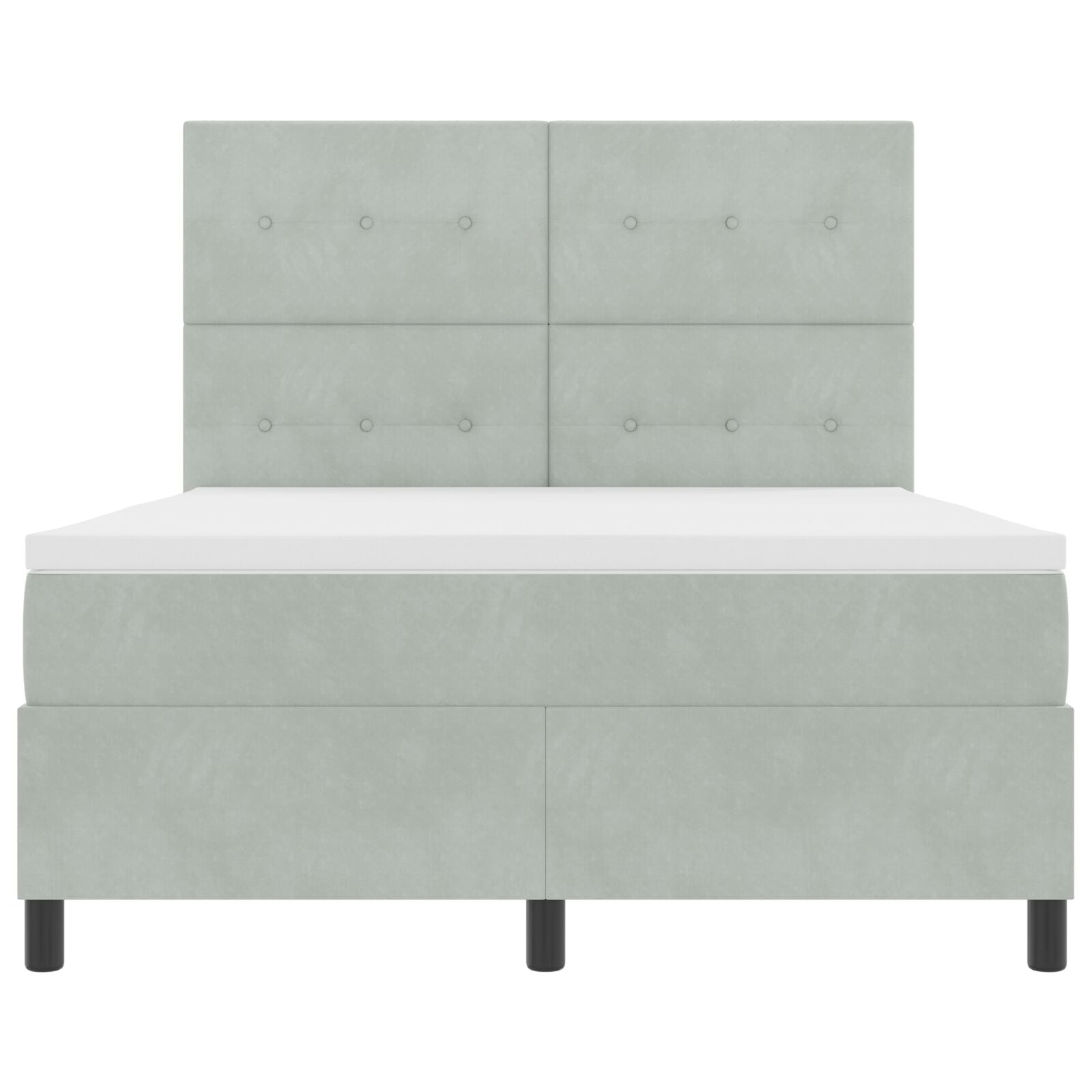 Boxspringbed Met Matras Lichtgrijs 140X190 Cm Velvet Blauw