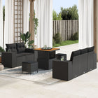 Loungeset 8-delig polyrattan zwart