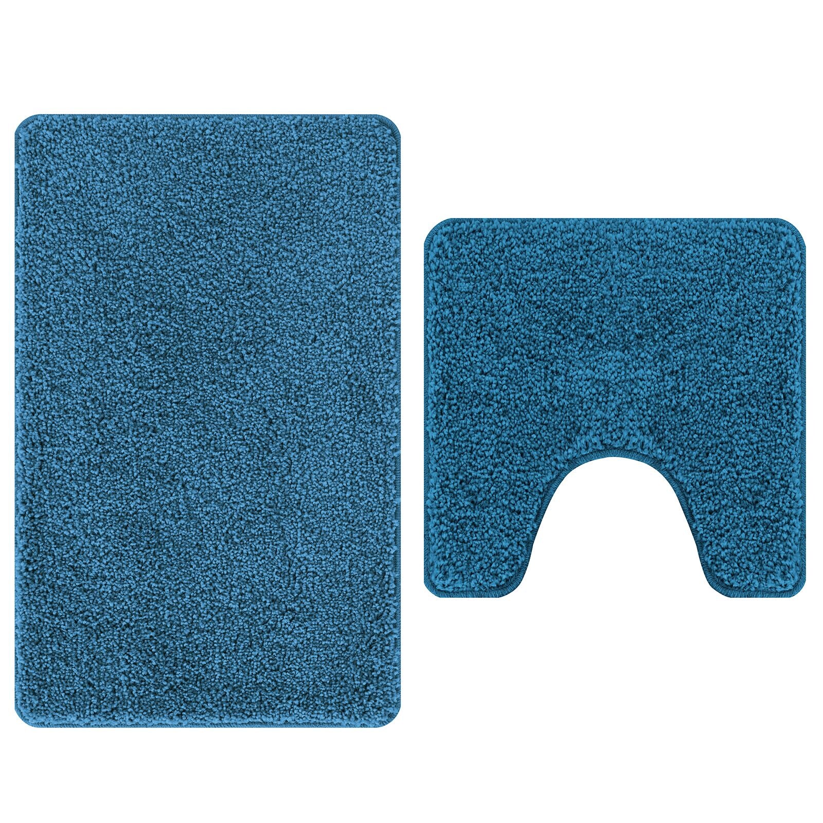 2-Delige Badmatset Polypropyleen Antislip Blauw