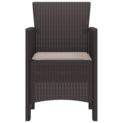 Tuinstoelen Met Kussens Set Van 2 , Plastic, Polyester Taupe Bruin
