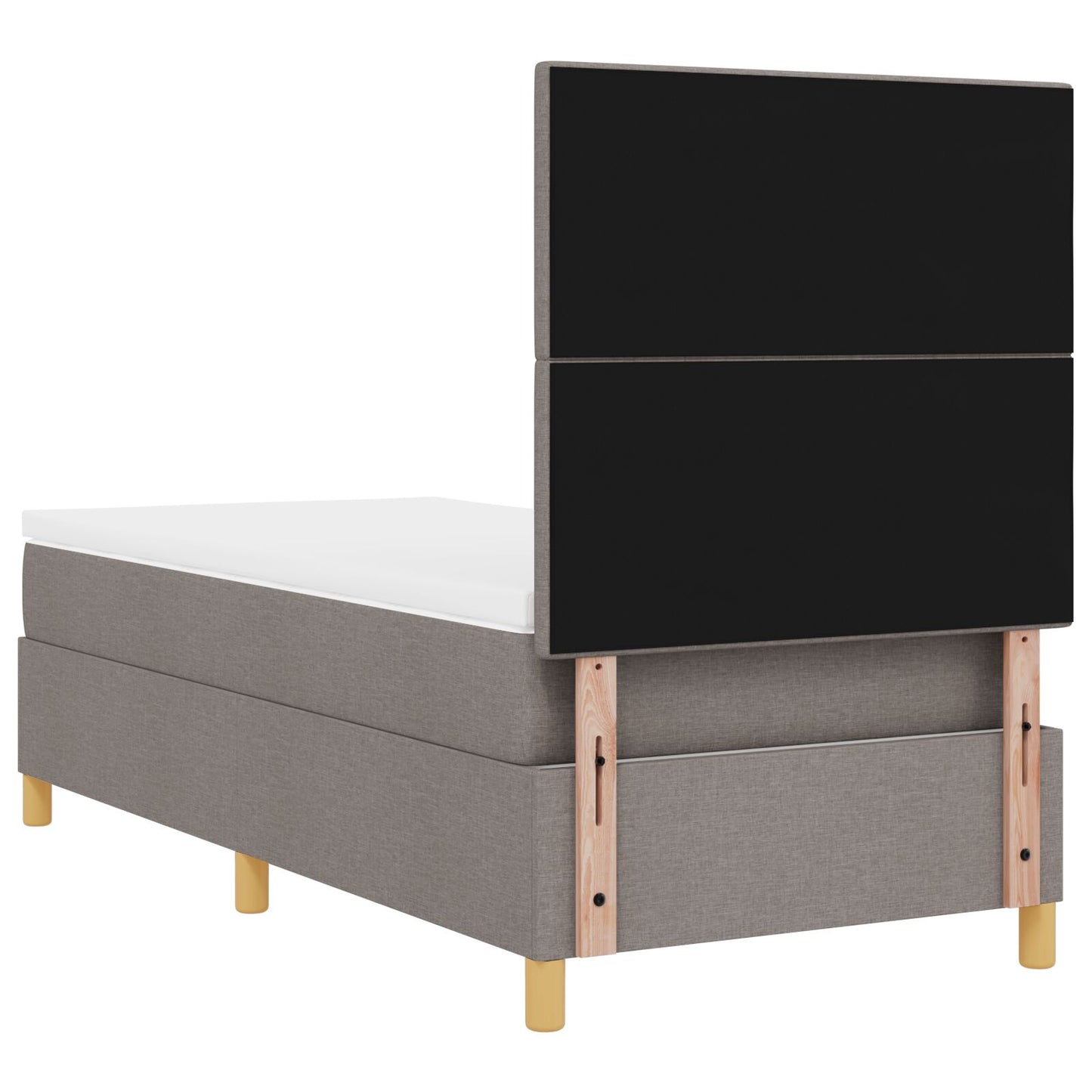 Boxspring Bed Met Matras Taupe 100X200 Cm Stof Blauw