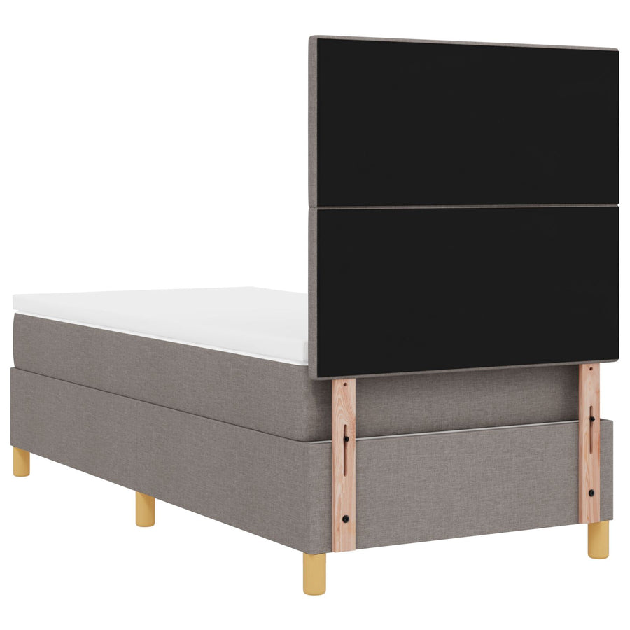 Boxspring Bed Met Matras Taupe 100X200 Cm Stof Blauw