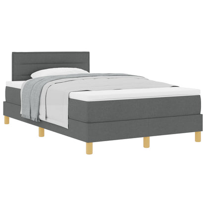 Donkergrijs Boxspringbed Met Matras 120X190 Cm Blauw