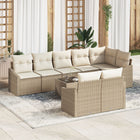 Loungeset poly rattan 9-delig beige