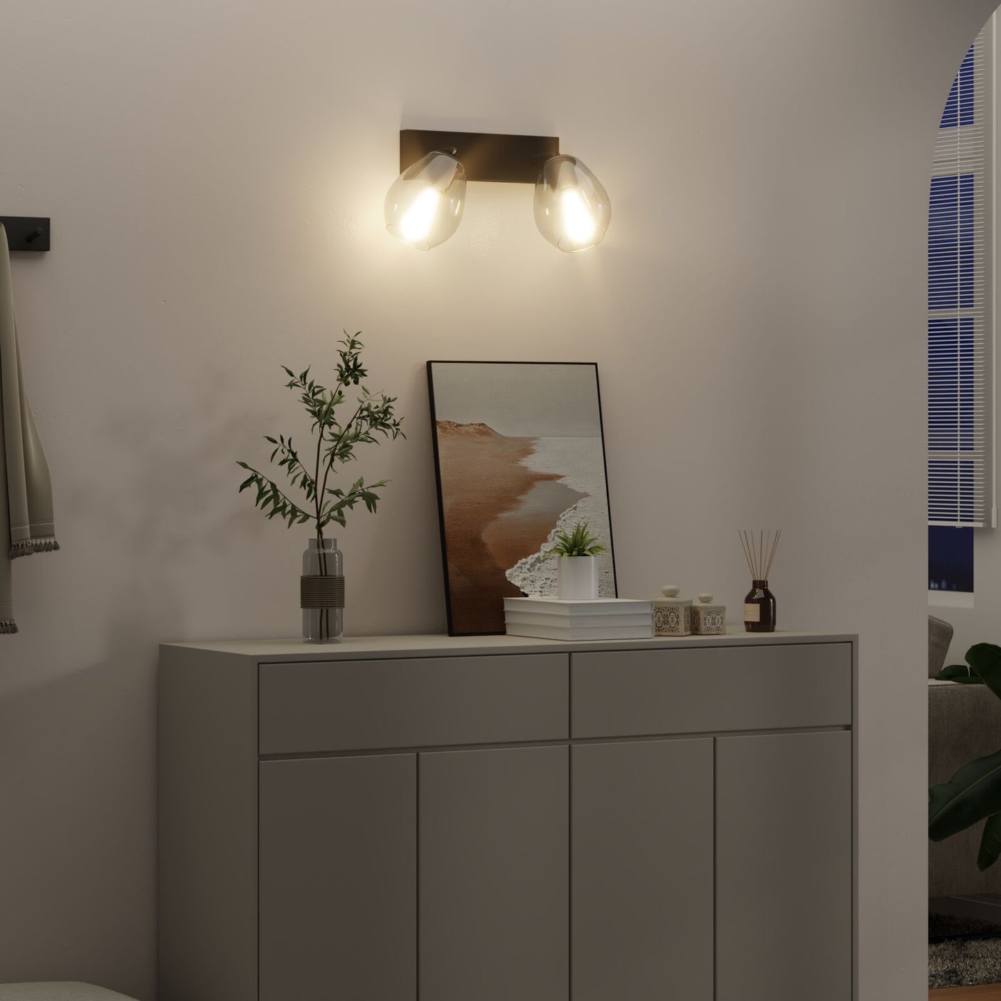 Plafondlamp Met Verstelbare Glazen Kap 2
