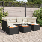 Garden Sofa Set with Cushions 6 pcs Black Poly Rattan