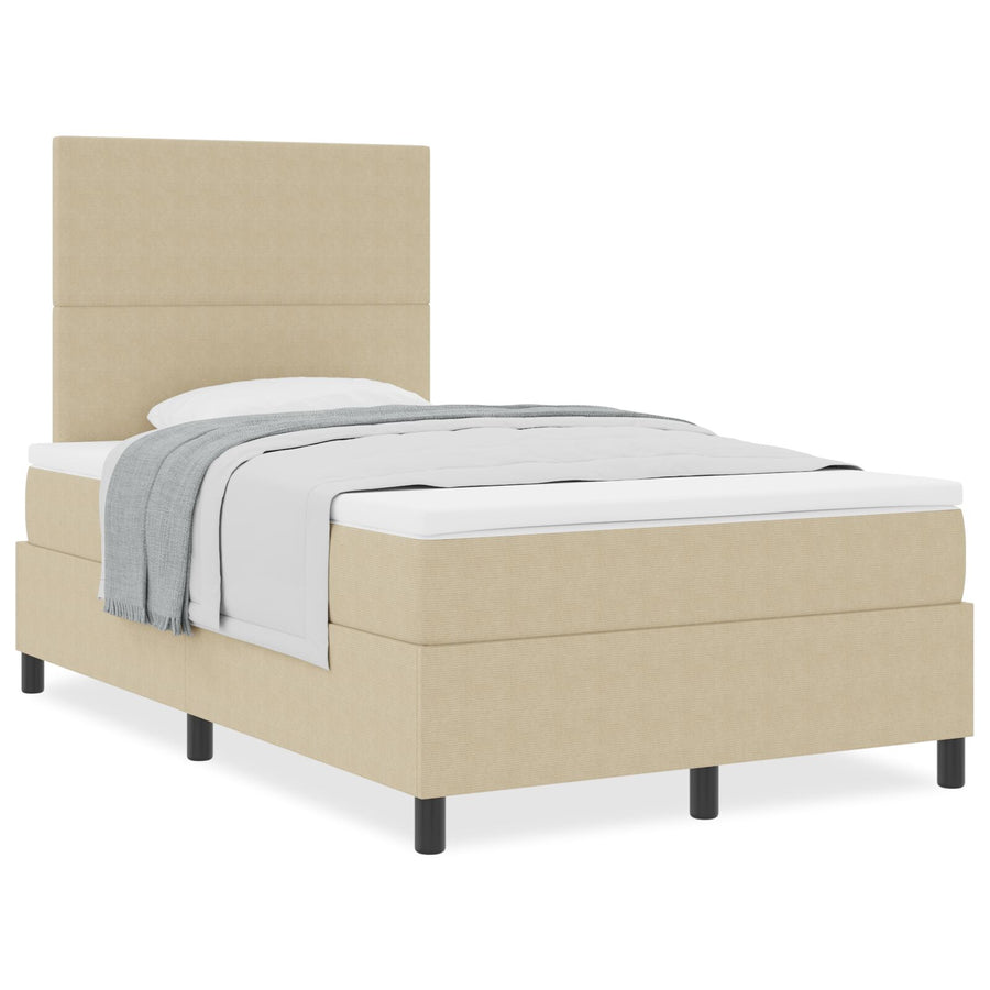 Boxspringbed Met Matras Lichtgroen Grijs Klein Dubbel Corduroy Stof