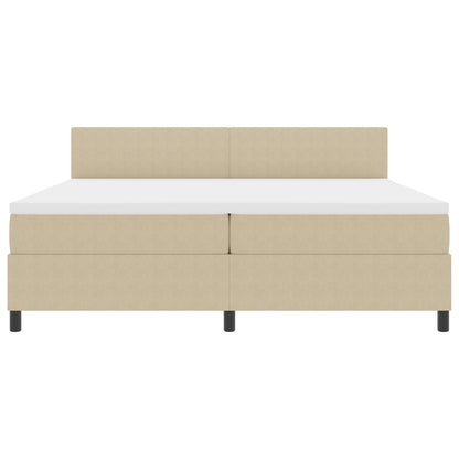 Boxspring Bed Met Matras Lichtgroen Grijs 200X200 Cm Corduroy Stof