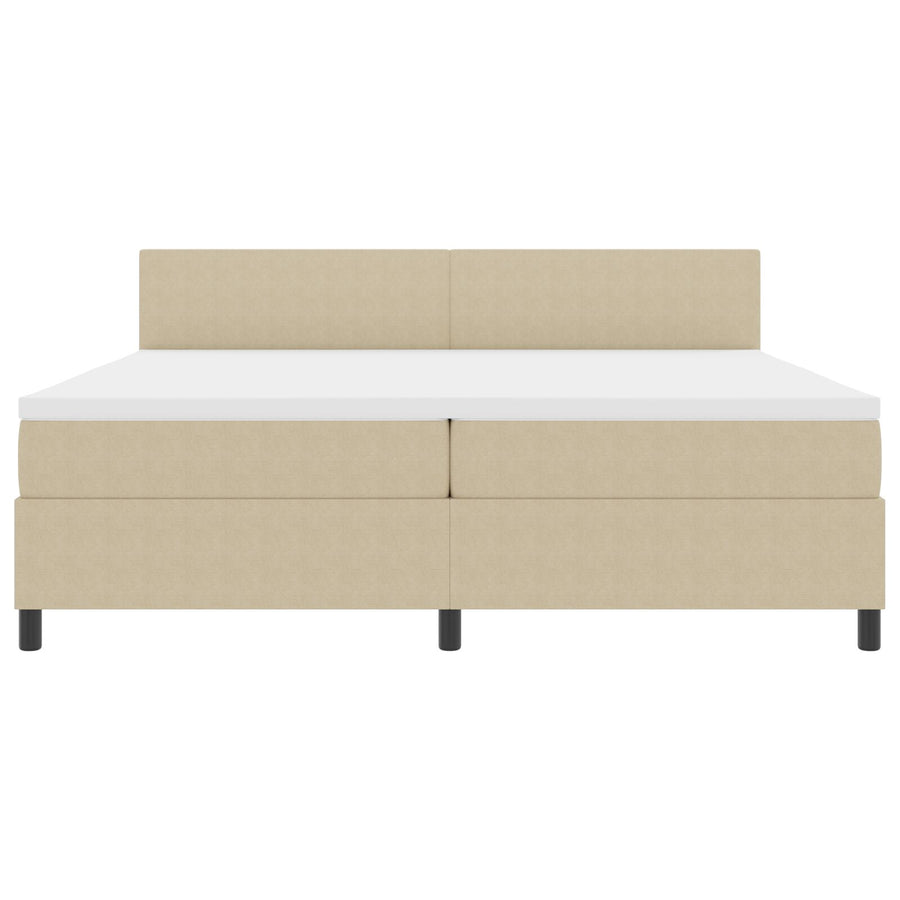 Boxspring Bed Met Matras Lichtgroen Grijs 200X200 Cm Corduroy Stof