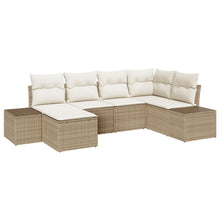 6-Delige Tuinsalonset Met Kussens Beige Poly Rattan