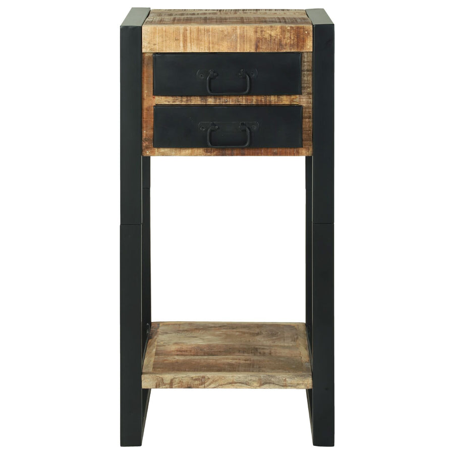 Bijzettafels Natuurlijke Hout En Zwart , Metaal