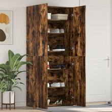 Schoenkast Gerookt Eiken Bewerkt Hout Schoenrek Rechthoekig