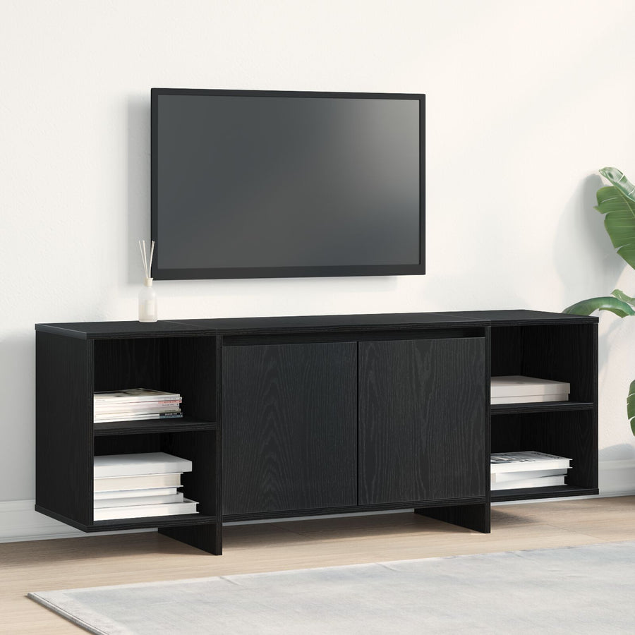 Tv-Meubel - - 120X30X40.5 Cm - Gemaakt Van Geengineerd Hout Zwart eiken
