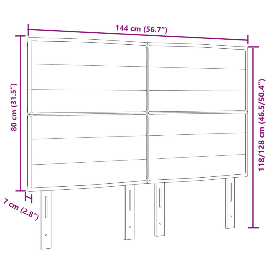 Hoofdbord Lijnen Ontwerp Stof Donkergrijs 140 cm Hoog hoofdbord