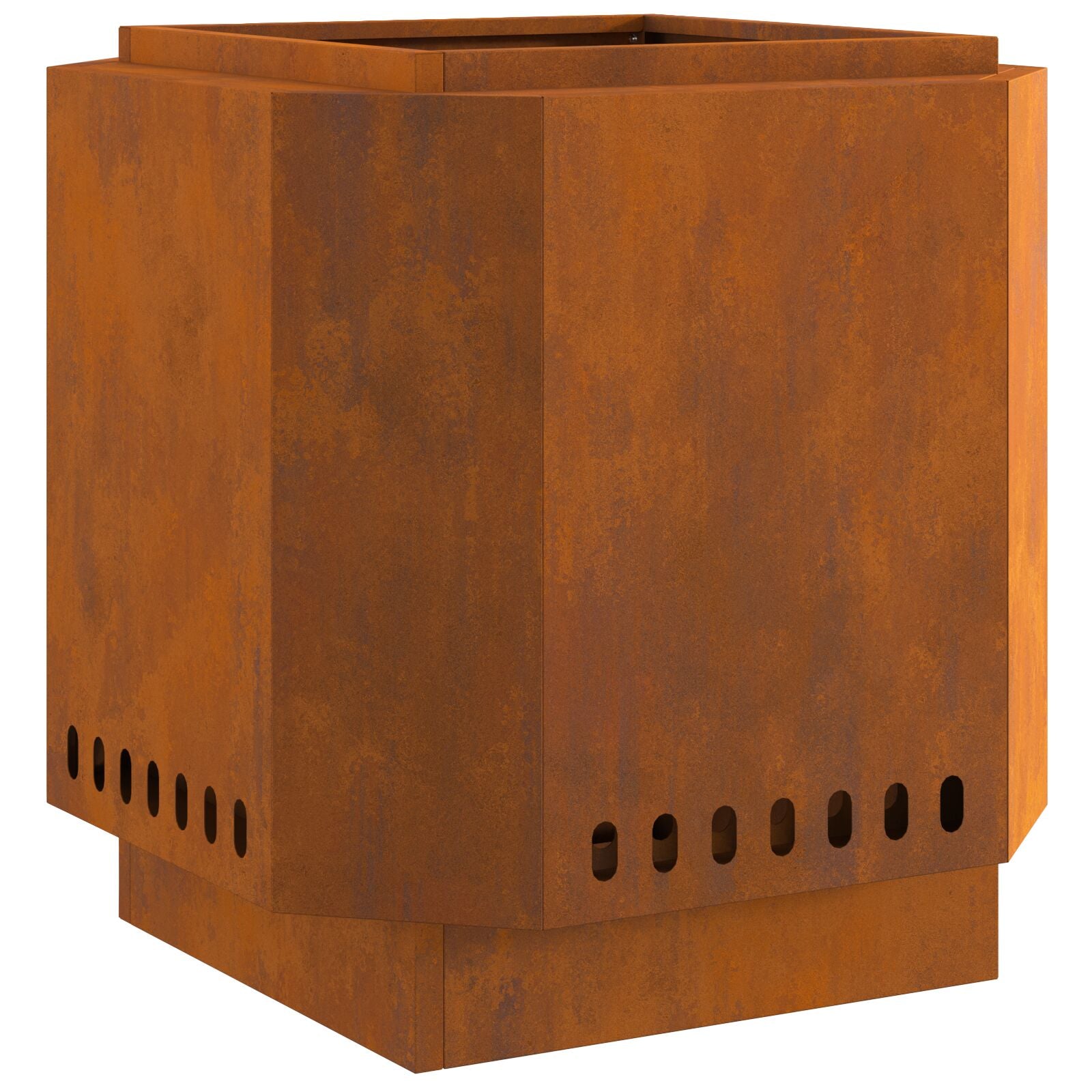Rookloze Vuurkorf Weerbestendig Staal Roestbestendig Staal/Bruin 48 x 48 x 51 cm